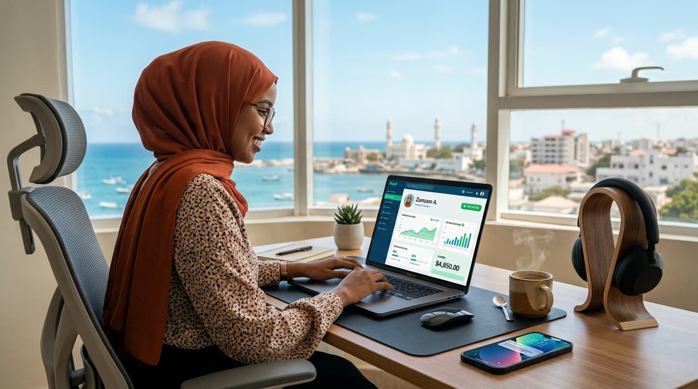 Sida Soomaalidu Ugu Shaqeysato Remote & Upwork: Xogta Dadka Ugu Dakhliga Badan ($50K+), Xirfadaha Socda & Sida Loo Bilaabo